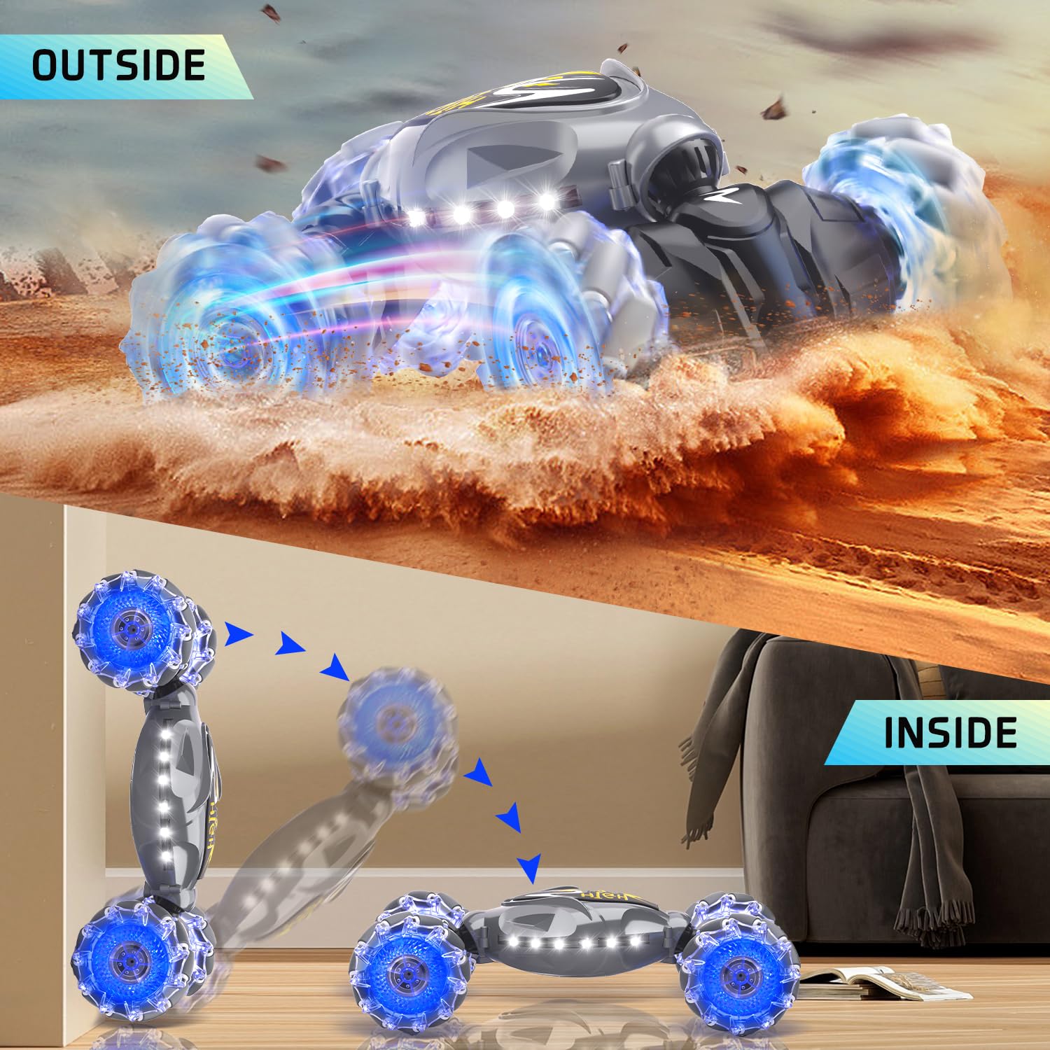 Terucle RC car lights and music create night-time excitement