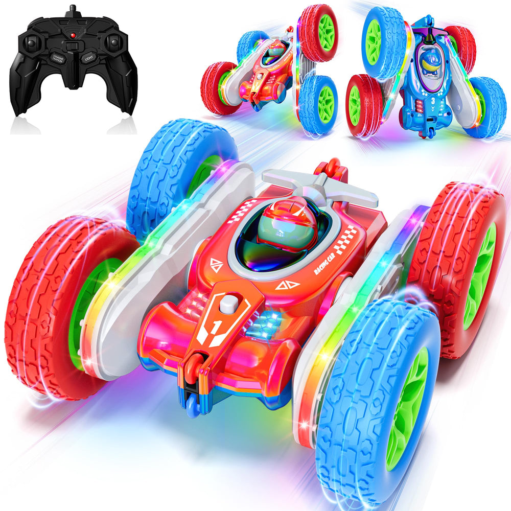 Terucle remote control car with double-sided finish ready for fast flips and vivid color.