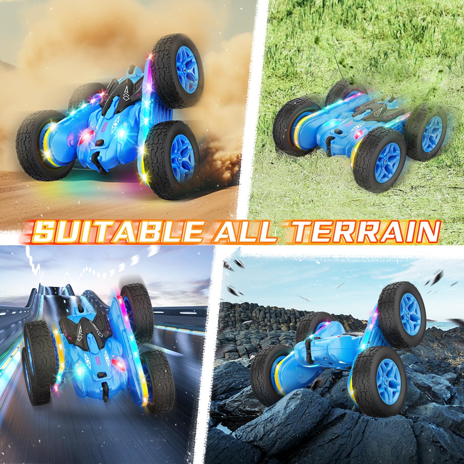 Terucle remote control car rugged, heavy-duty body built for outdoor play.