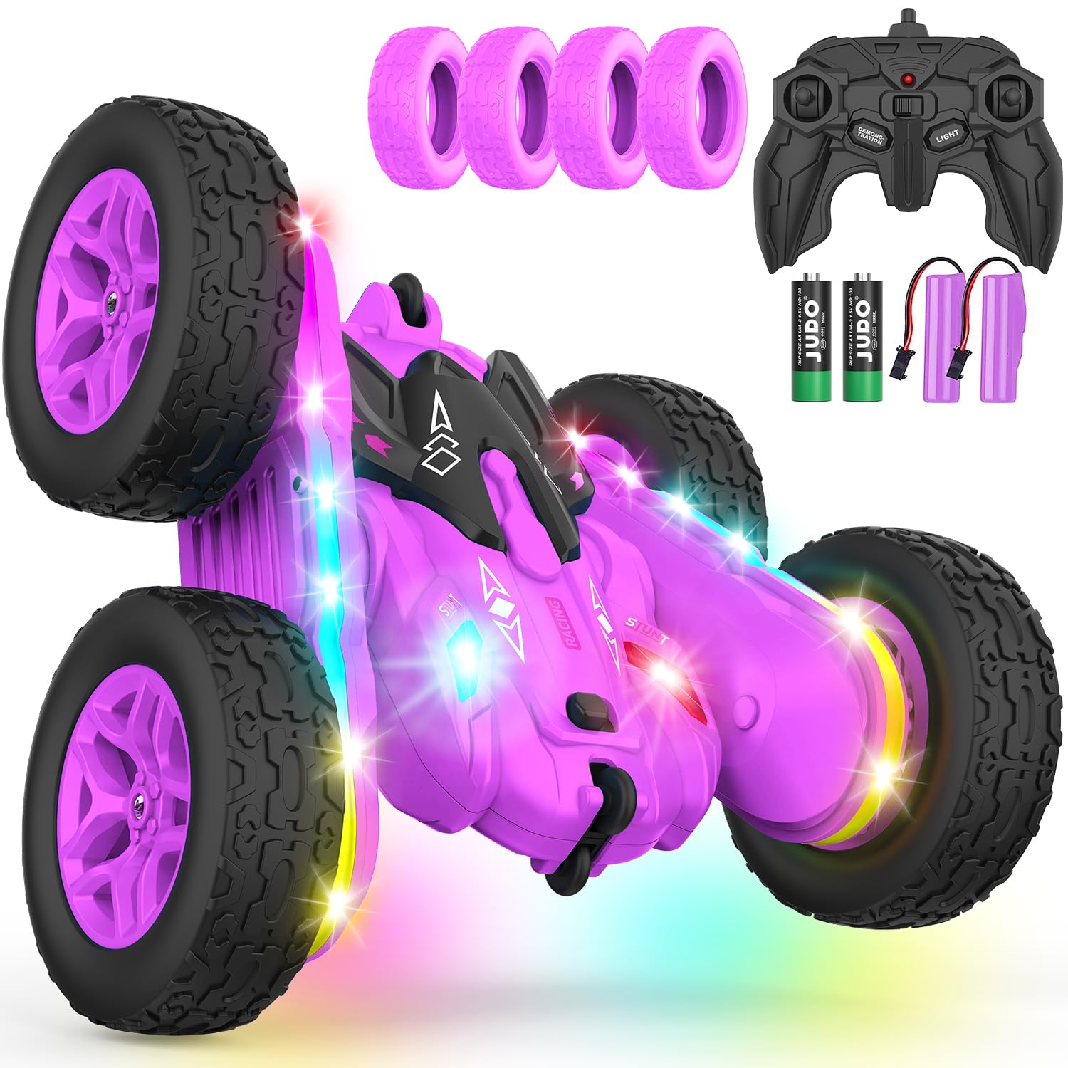 Terucle remote control car with strip lights for vibrant night racing and visibility.