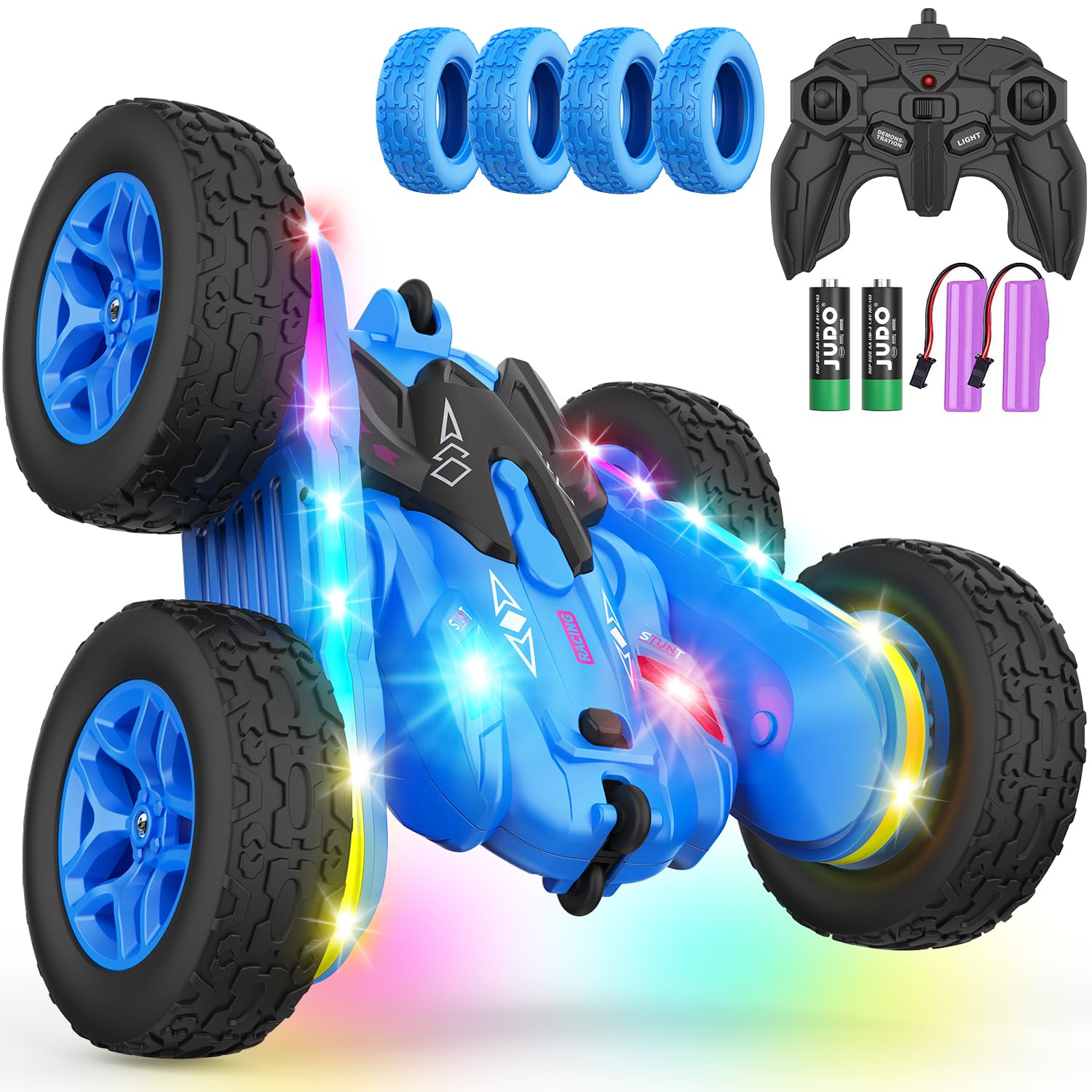 Terucle remote control car with strip lights enhances night play and visibility.