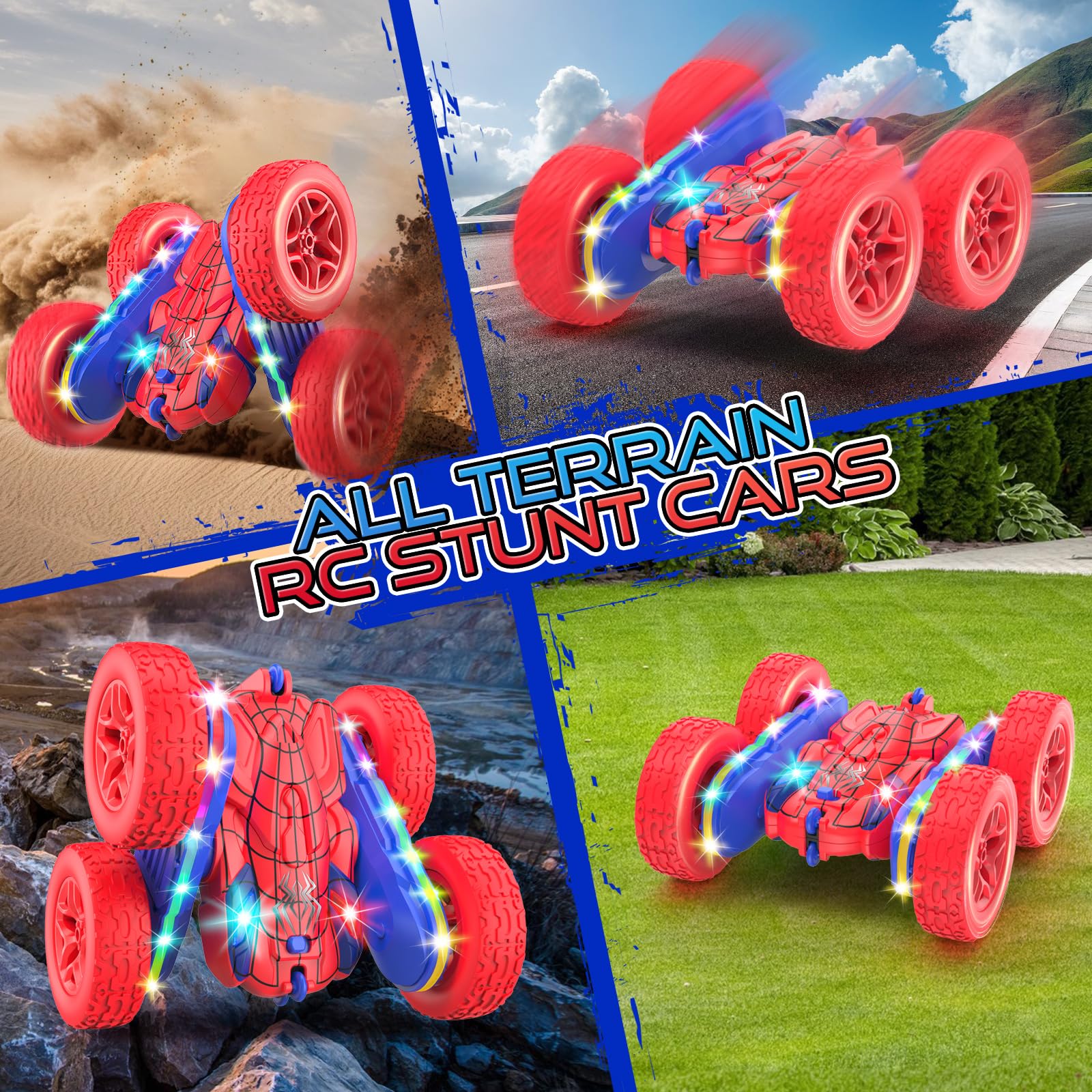Terucle Spider RC Car interchangeable tires let kids adapt to terrain.