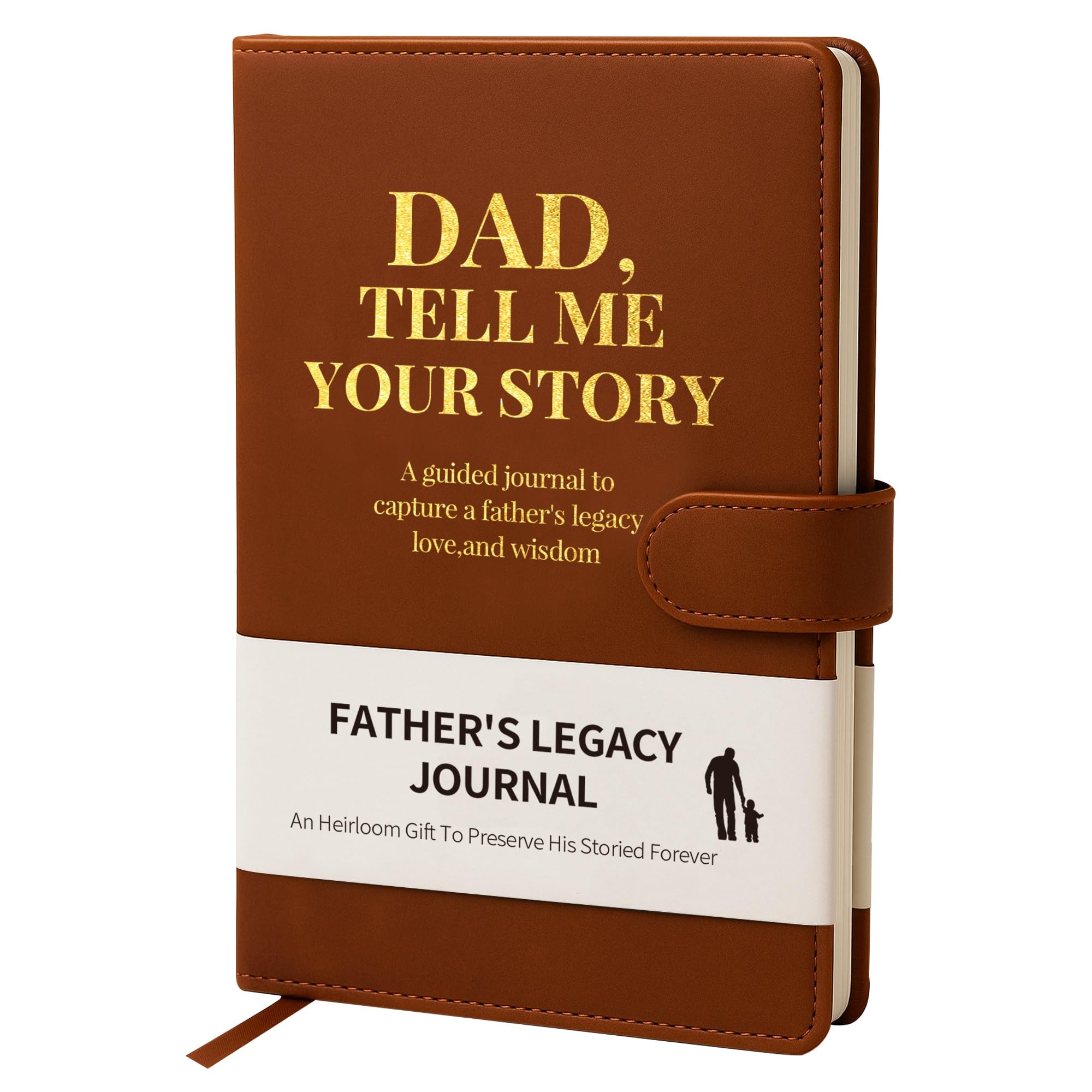 Tesitehi Dad Life Story Journal hardcover leather cover offers durable, timeless family keepsake.