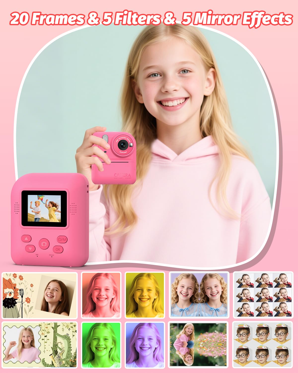 Teslahero rose-red device includes 32GB storage for thousands of photos.