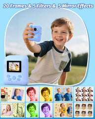 Teslahero Kids Camera uses rechargeable battery for hours of fun.