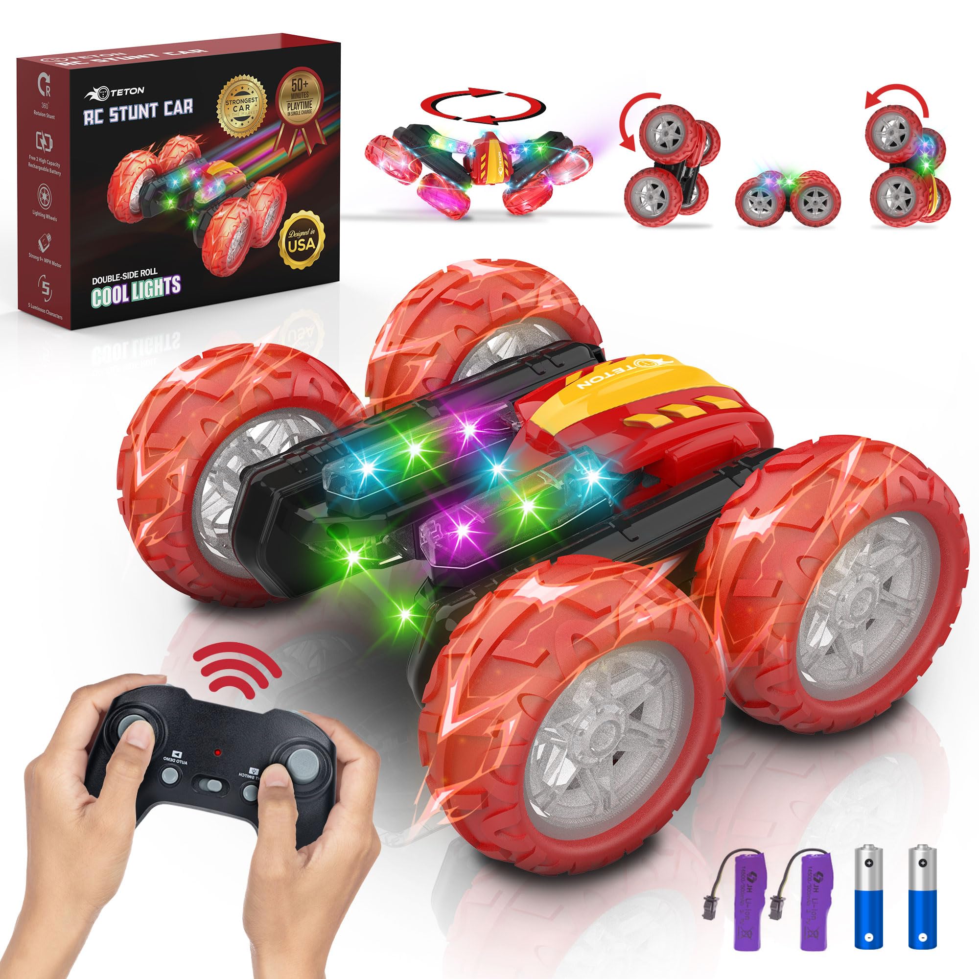 TETON ELECTRONICS Iron Man RC car front view for dynamic play with bold design.