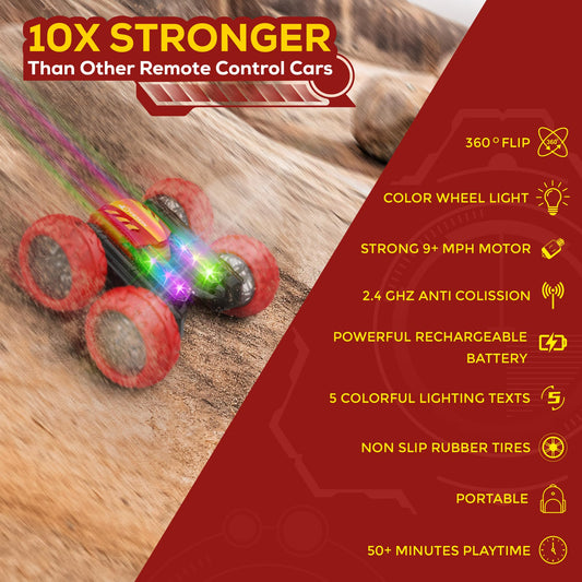 TETON ELECTRONICS Iron Man RC car side view showcasing rugged profile for all-terrain fun.
