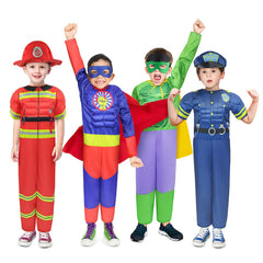 Teuevayl police costume for kids with easy Velcro back closure for quick dressing