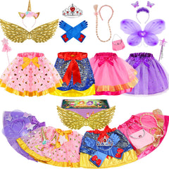 Teuevayl princess dress-up set packaging showing a ready-to-gift bundle for toddlers