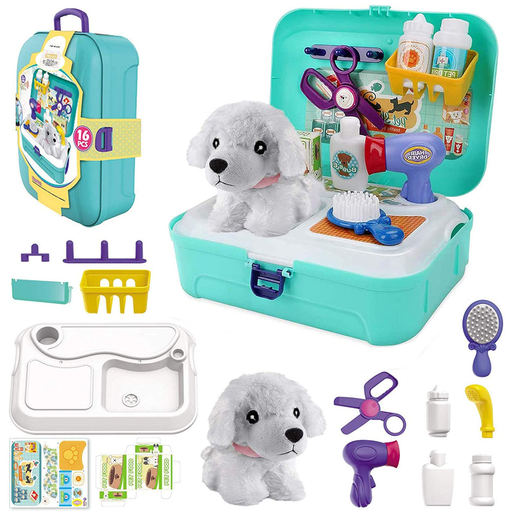 TEUVO pet care play set with case for organized pretend vet visits.