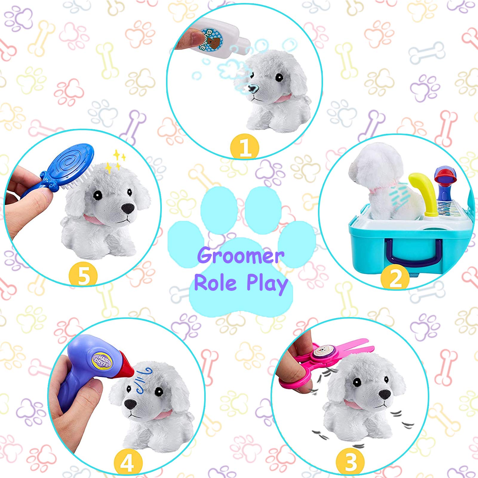 TEUVO plastic scissors enable safe, kid-friendly grooming pretend-play sessions.