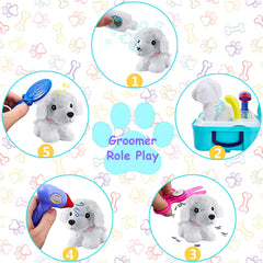 TEUVO plastic scissors enable safe, kid-friendly grooming pretend-play sessions.