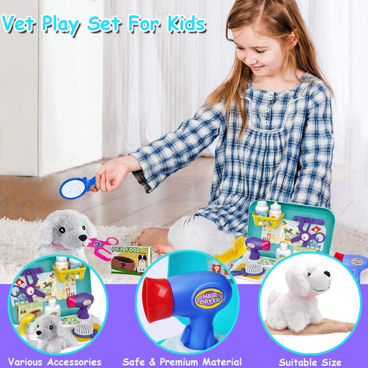 TEUVO plush dog toy offers soft, comforting touch for nurturing play.