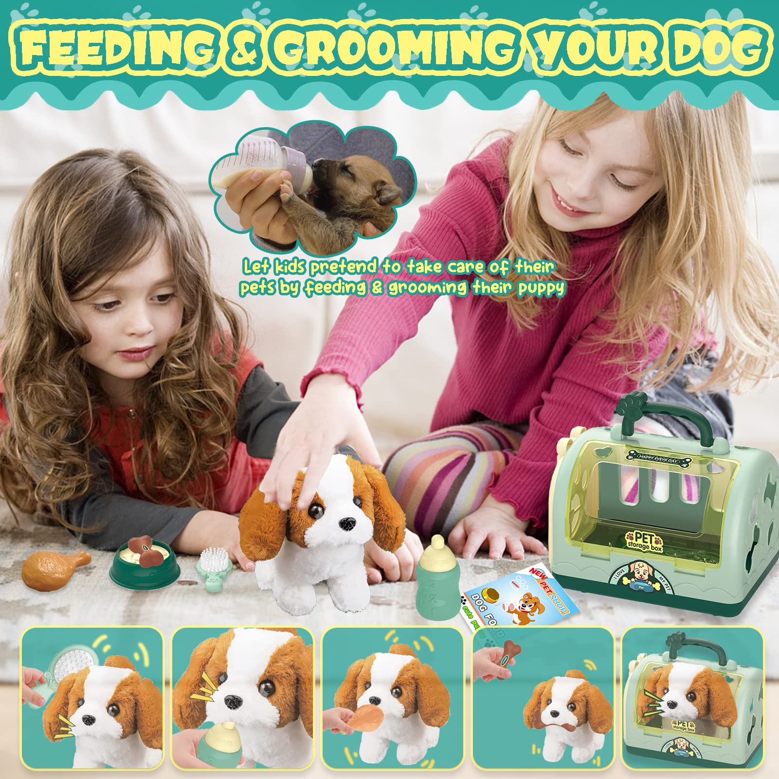TEUVO Pet Care Play Set dog food prop supports feeding simulation and responsibility.