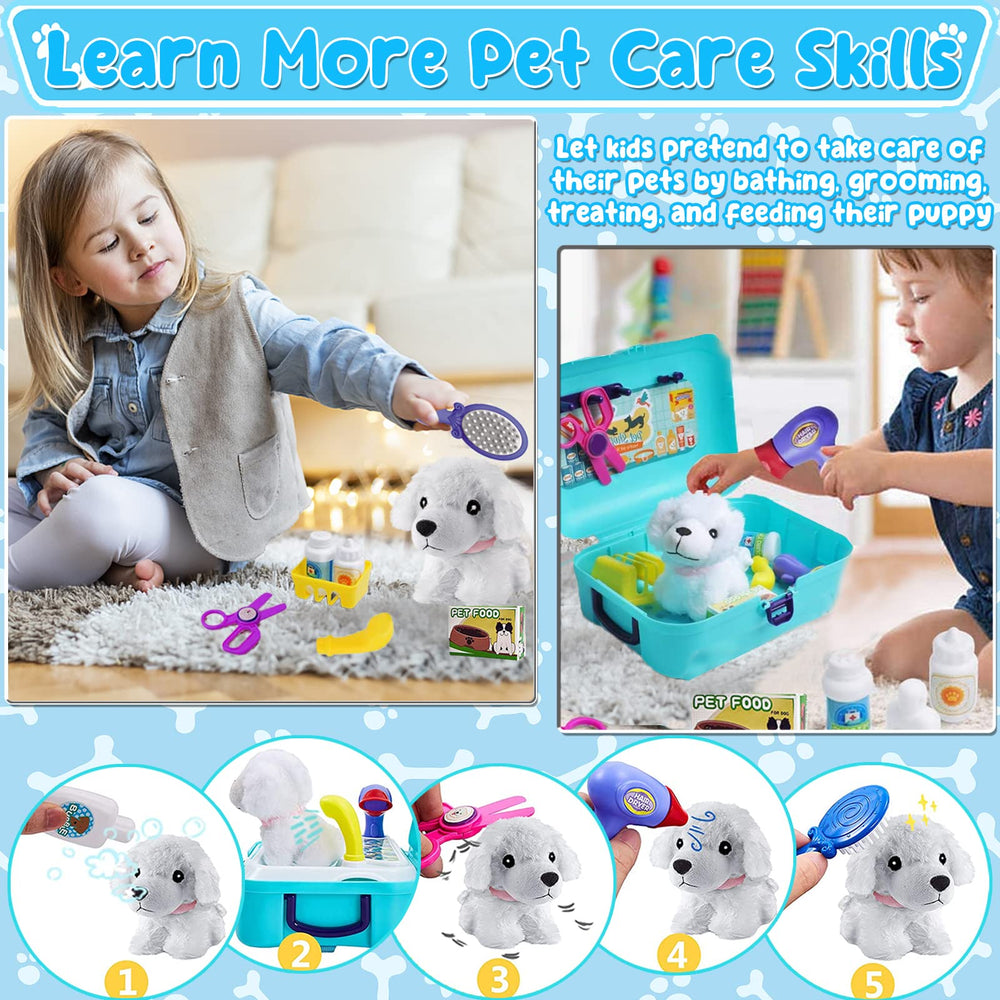TEUVO Pet Care Playset activity board promotes coordination through interactive care tasks