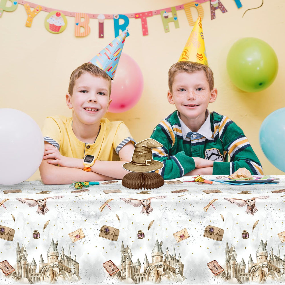 Tewess wizard tablecloth disposable design enables quick post-party cleanup.