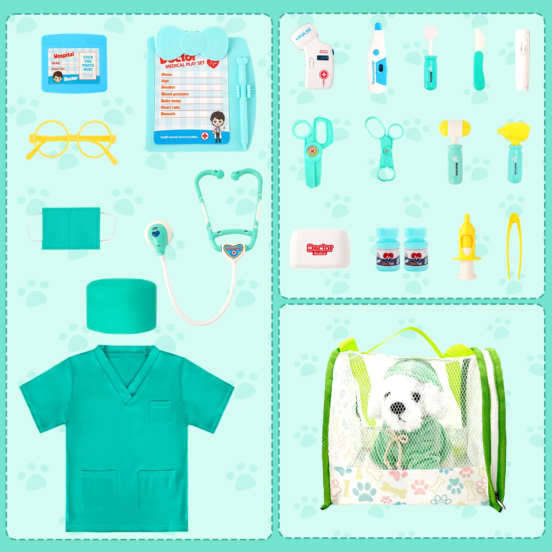 TEWIWAP Doctor Kit scrub top provides comfortable kid friendly doctor look