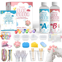 Texpoxica Taba Squishy Kit shows 18oz silicone for quick, smooth squishy creation.