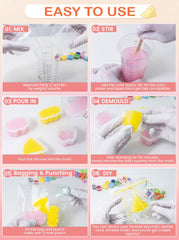 Texpoxica Taba Squishy Kit includes 4 reusable molds for quick shape variety.