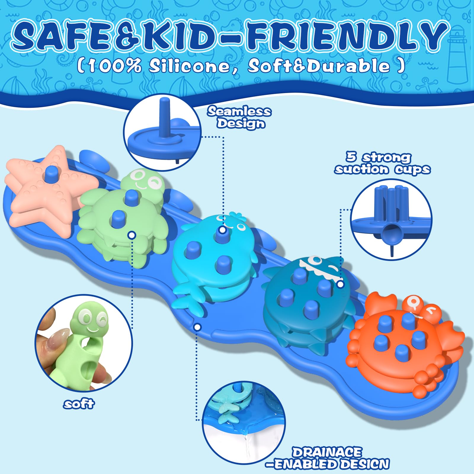 Texviko turtle sea toy, engaging shape helps with color and pattern recognition