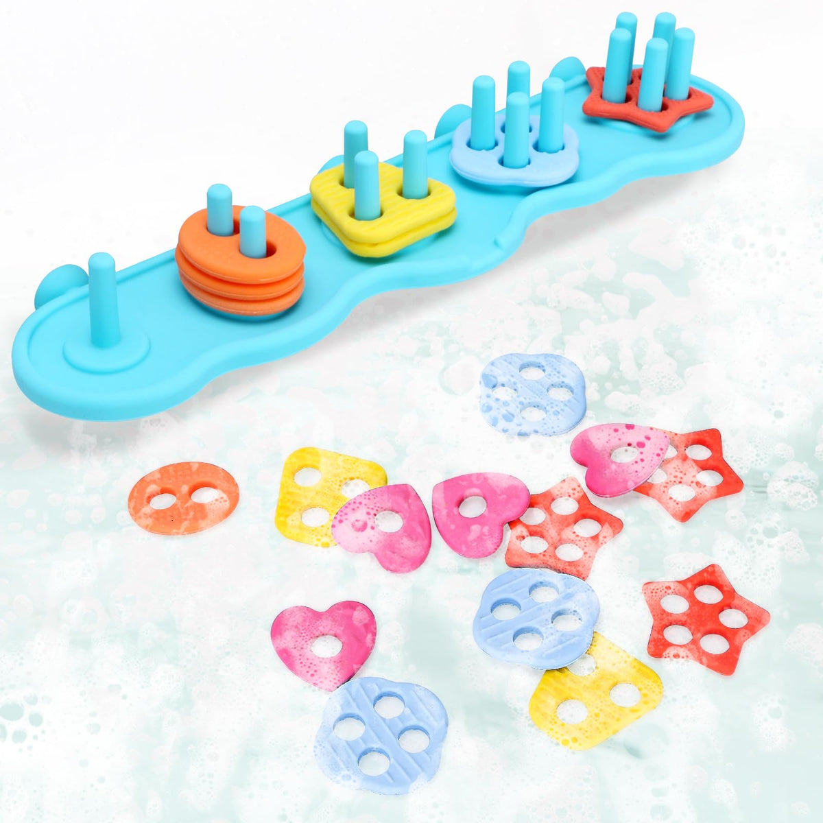 Texviko bath toy board with suction cups for tub stability
