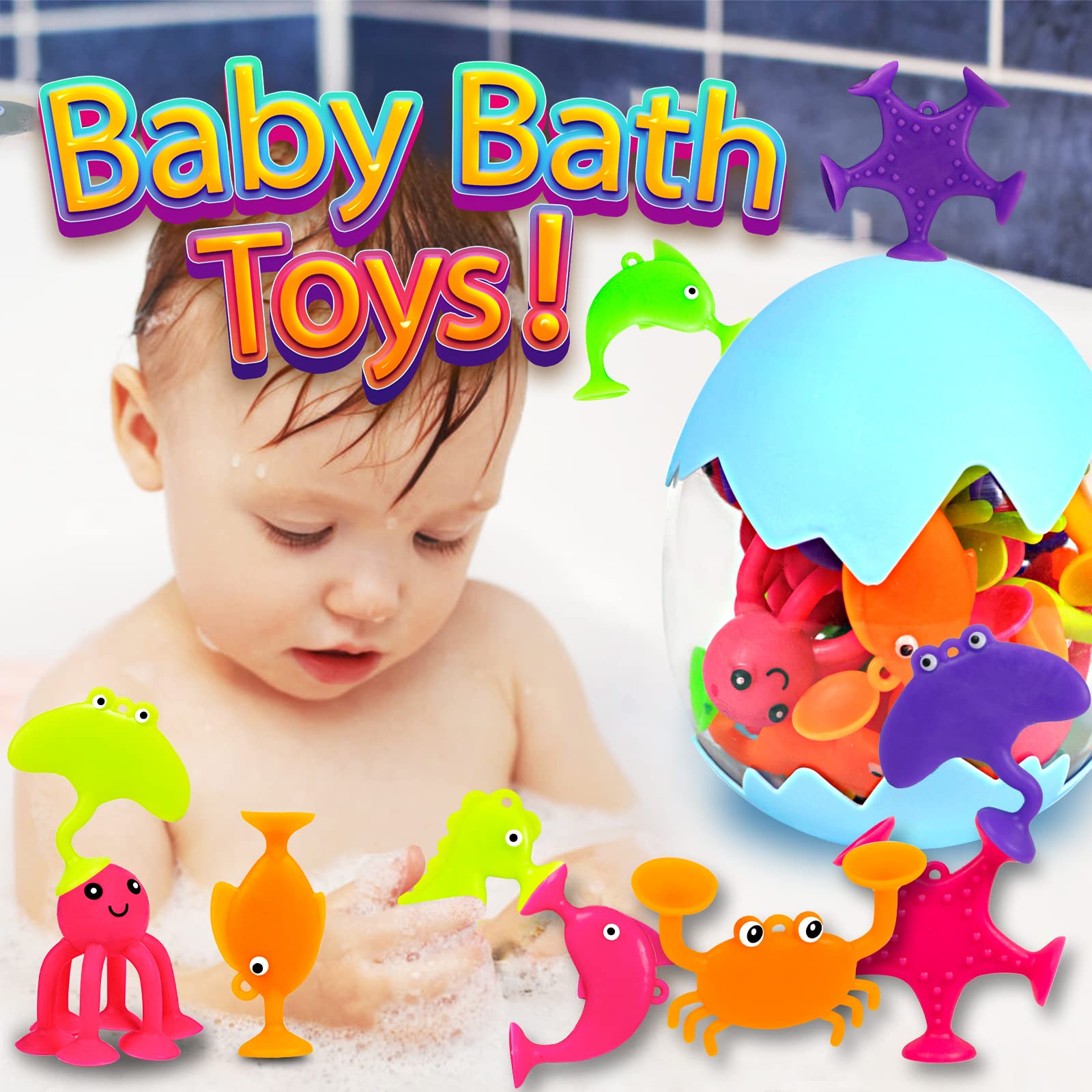 Texviko silicone mold-free bath toys ensure durability and easy cleaning.