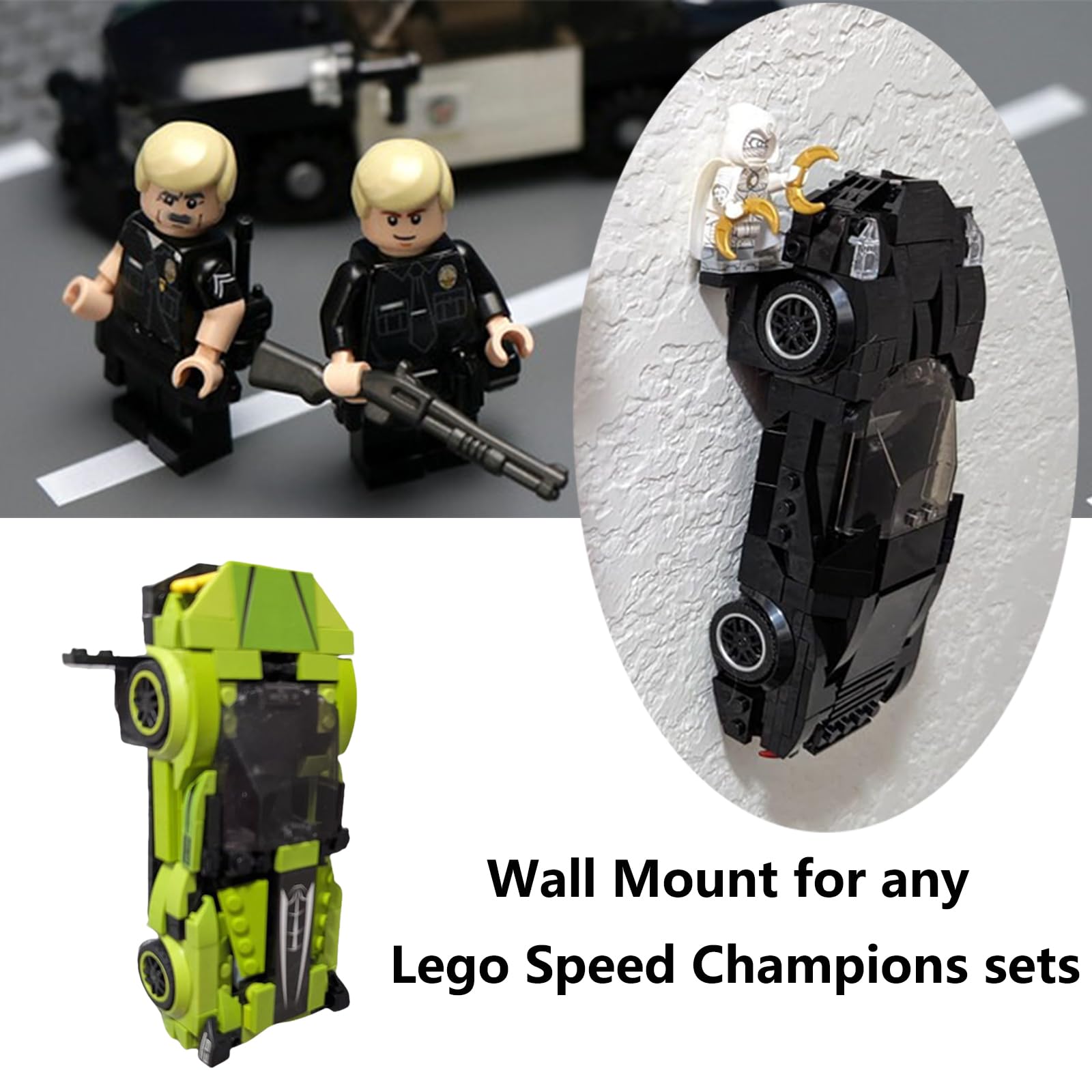 TEYOUYI Lego brick cars wall display keeps collection close and visible