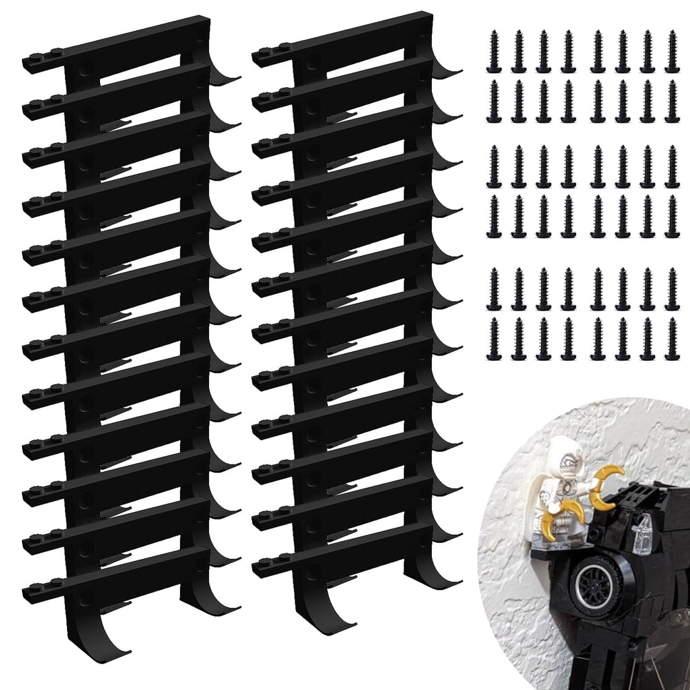 TEYOUYI wall mount for Lego Speed Champions base in black, secure display for bricks