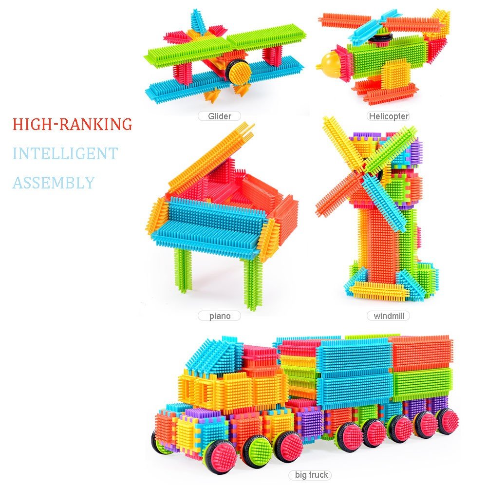 Teytoy bristle blocks set house encourages spatial planning through colorful building