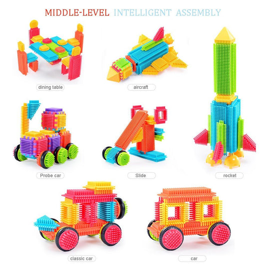 Teytoy bristle blocks set robot enables creative construction and hand-eye coordination