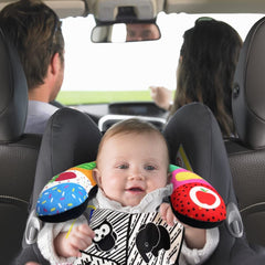 Teytoy clip-ready toy set ties to crib or stroller.