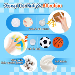 Teytoy plush baseball provides varied texture for sensory exploration.