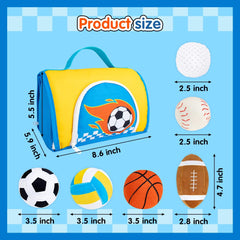 Teytoy plush football offers soft, squeezable practice for tiny hands.