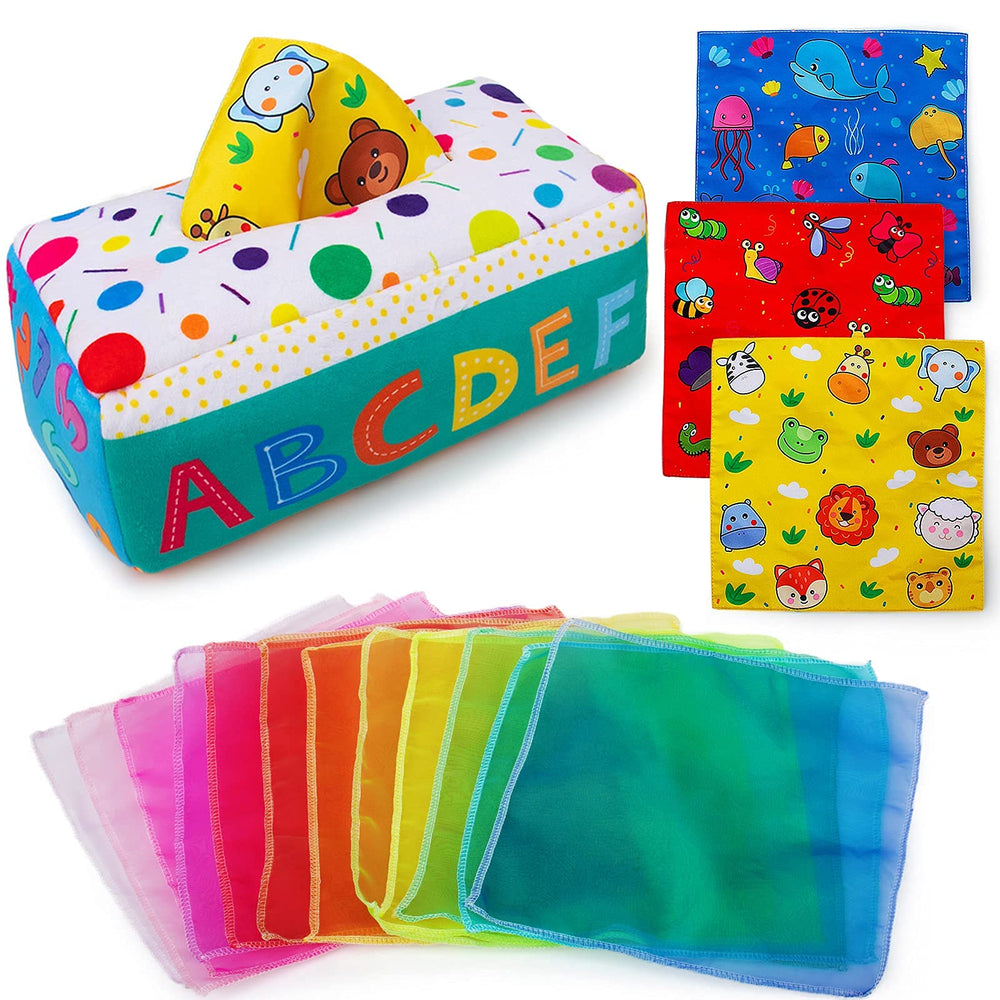 teytoy my first baby tissue box with soft crinkle texture for safe exploration