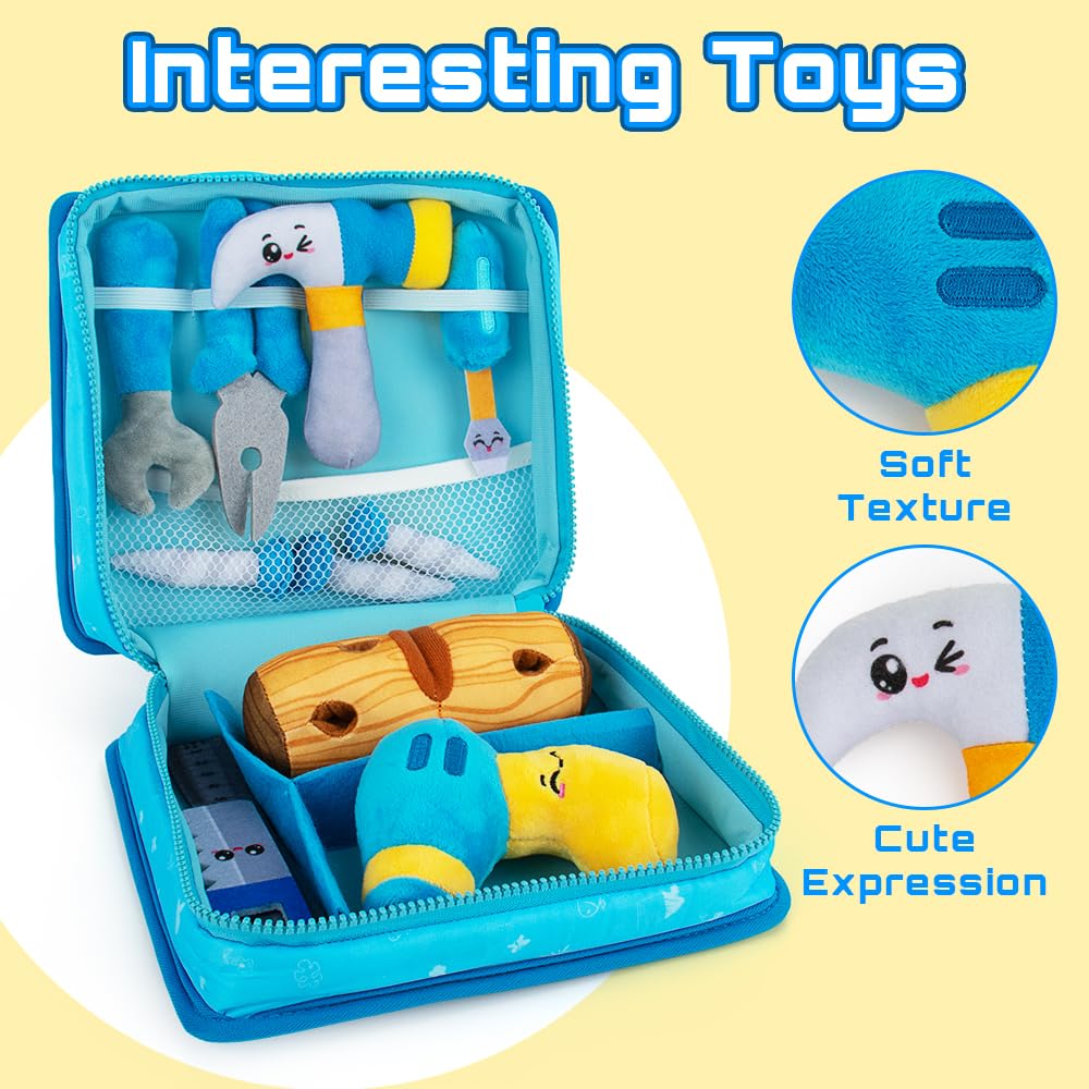 Teytoy soft hammer crinkles to engage little hands during pretend tasks.