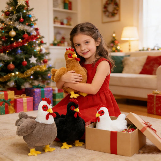 Tezituor 12-inch chicken plush – lifelike hen details for imaginative play.