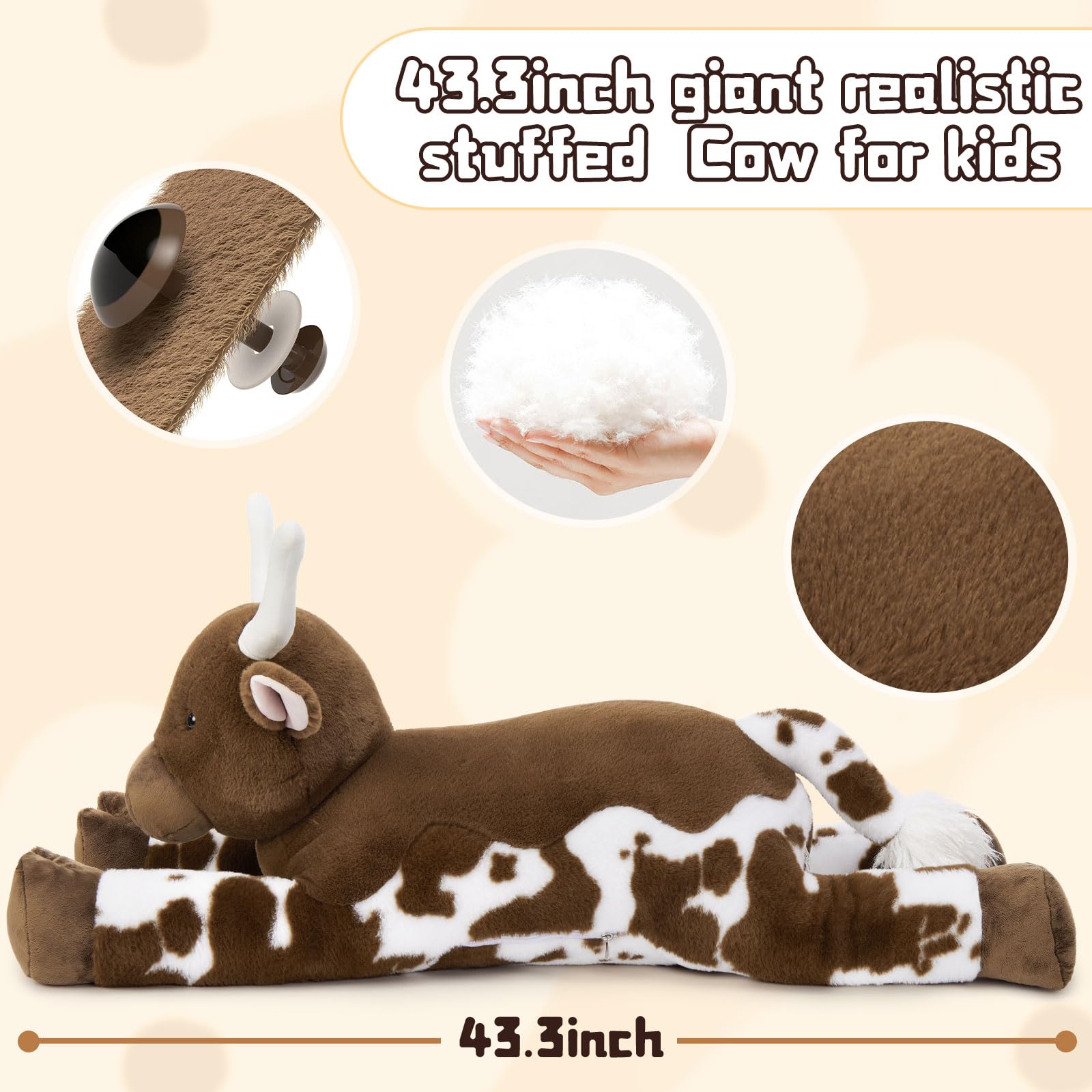 Tezituor longhorn cow pillow in bedroom decor for cozy resting