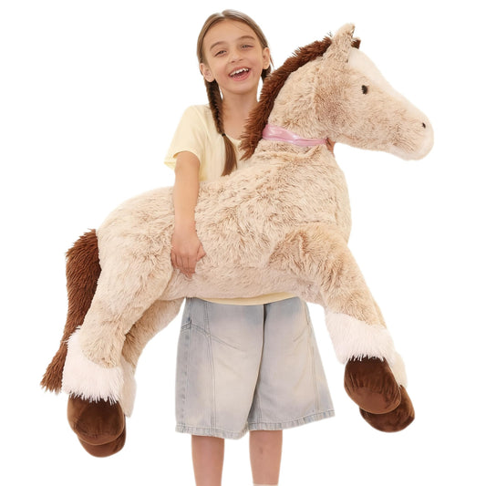 Tezituor 47-inch giant horse stuffed animal, front view for cuddling and decoration