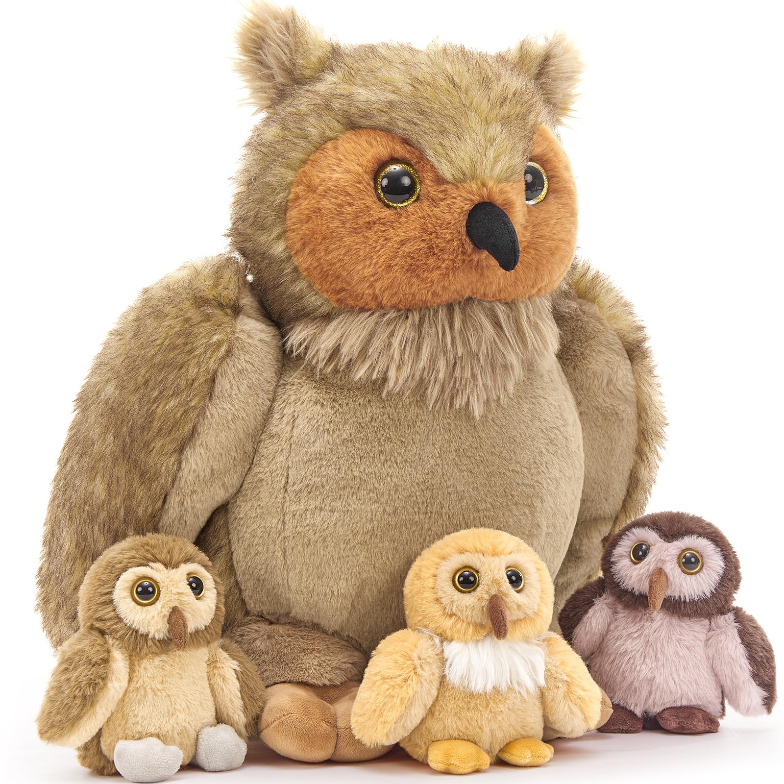 Tezituor 4-in-1 owl mommy with three babies, a cozy bedtime companion