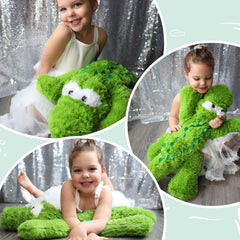 Tezituor alligator on bed offers comforting support for relax-time.