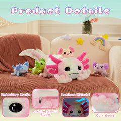 Tezituor axolotl plush soft material offers skin-friendly cuddle.
