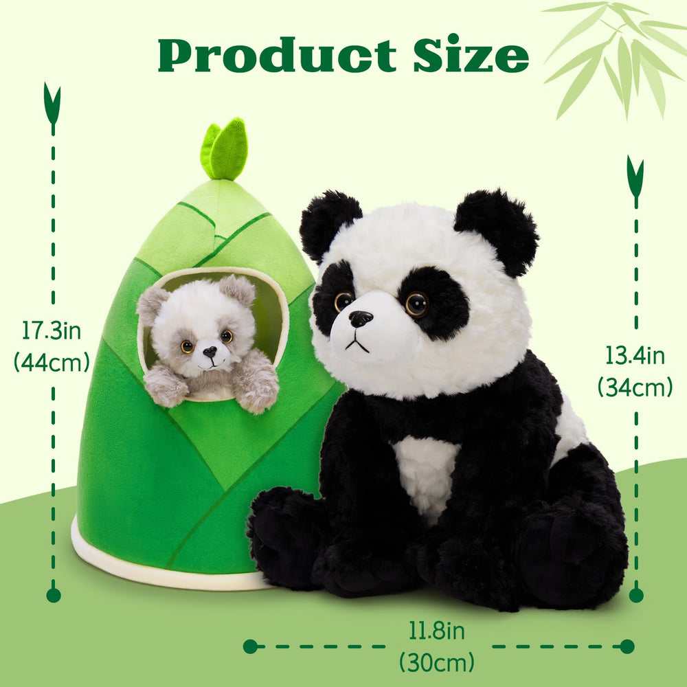 Tezituor detachable bamboo hut creates a cozy panda habitat.