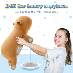 Tezituor capybara giant plush fabric texture highlights premium softness and durability.
