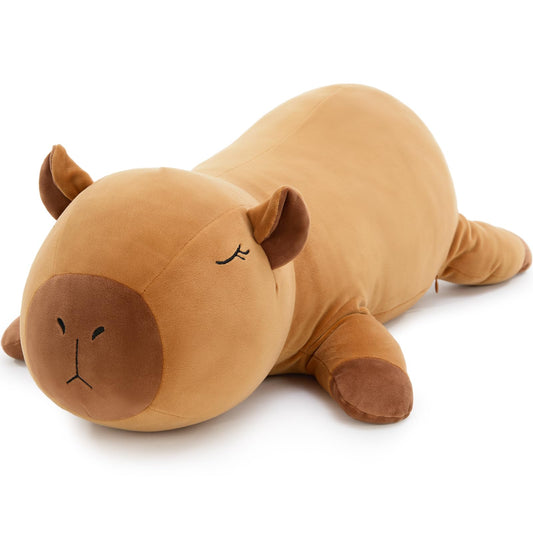 Tezituor capybara giant plush face close-up highlighting ultra-soft cuddle texture.