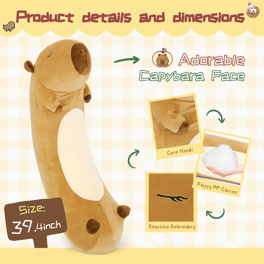 Tezituor capybara pillow C-shape support for arms and knees.