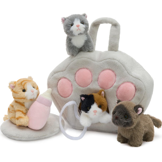 Tezituor cat set carry bag with peek hole for imaginative play