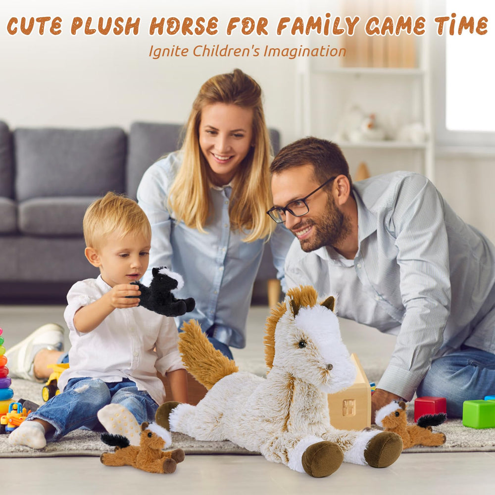 Tezituor brown plush horse offers soft, huggable comfort for kids and adults.