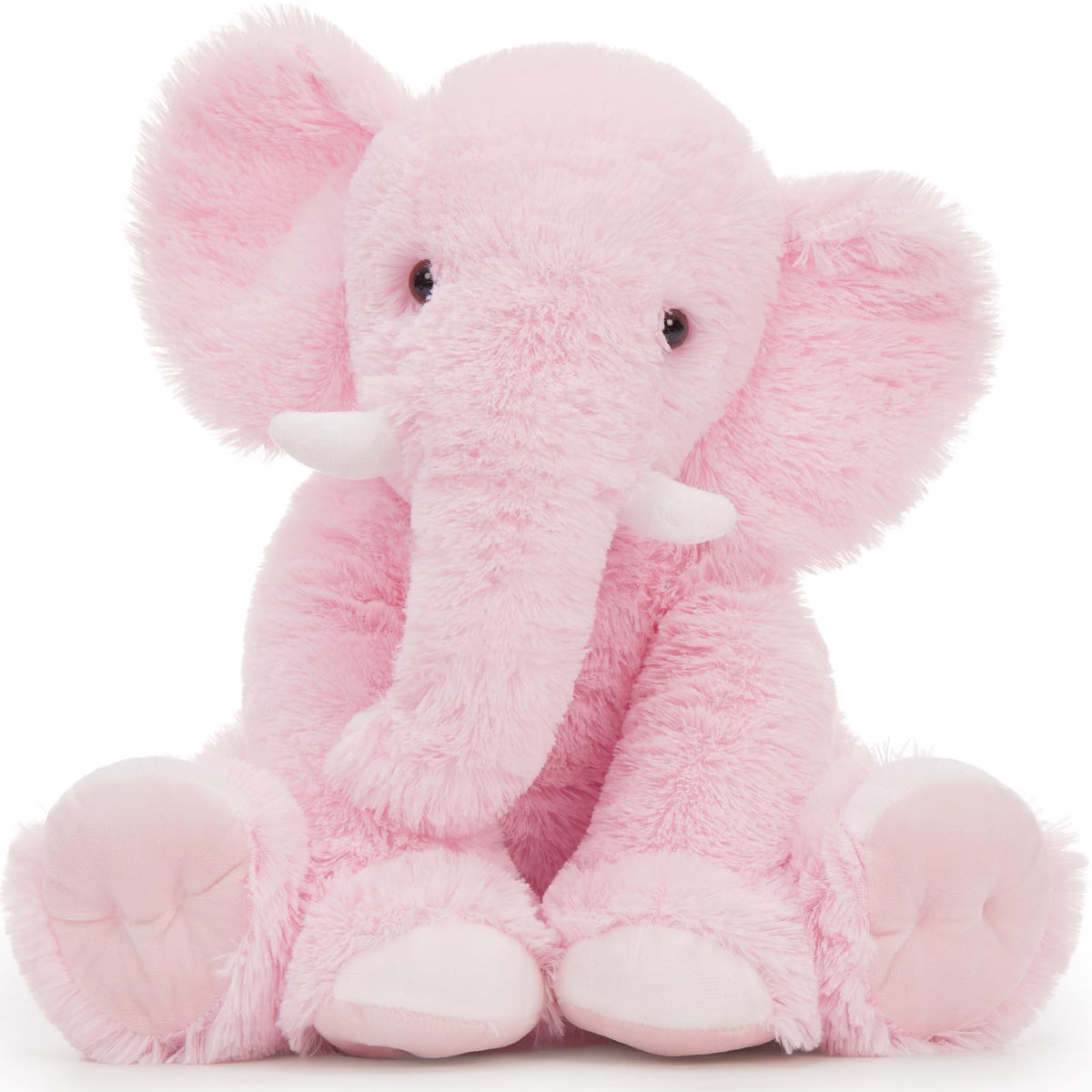 Tezituor giant pink elephant plush side view showing hug-friendly design