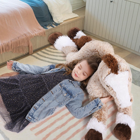 Tezituor giant horse plush body pillow side view supports comfy lounging