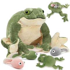 Tezituor giant mommy frog back opening reveal with inside tadpoles for interactive play